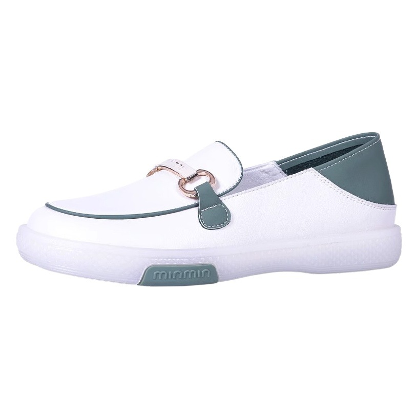 2023 nuevos mocasines sin cordones zapatos blancos casuales de mujer grandes planos de pierna ancha más tamaño zapatos de mujer de corte bajo