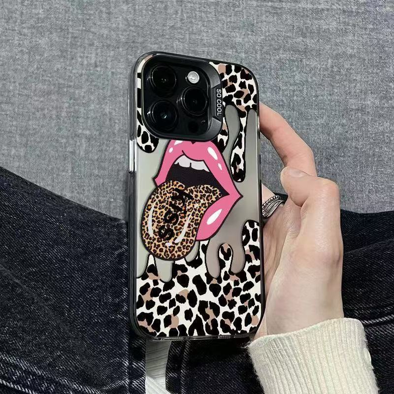 Nuevo estampado de leopardo inglés para iPhone 16 funda para teléfono móvil Apple 15promax/14 anti-caída 13pro12 Europa y América