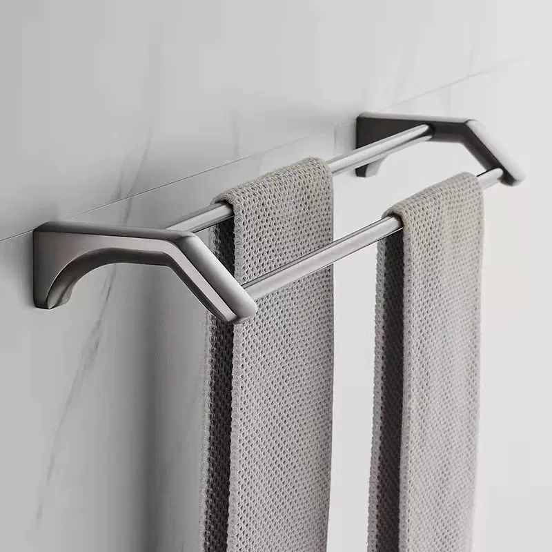 不锈刚毛巾架卫生间免打孔浴室壁挂式收纳厕所置物架浴巾架洗手间