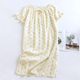 New Women's Cotton Double Gauze Mid-Length Short-Sleeved Nightdress Fresh Small Floral Outer-Wearing Sweet Home Dress