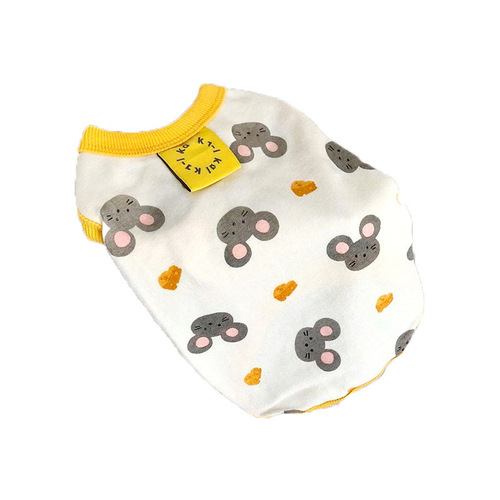 Dog summer vest, cat spring style breathable sling all over printed with little mice, small and medium-sized dogs, two-legged pet dog clothes