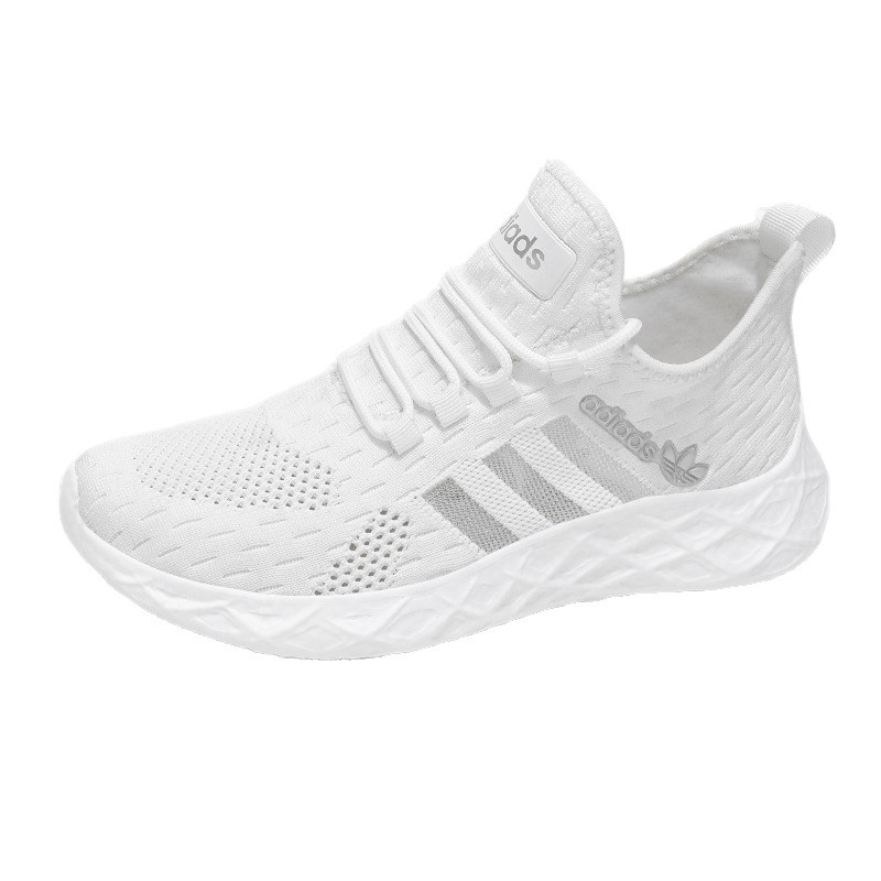 Adidas Clearance Men's Shoes Summer Versatile Mesh Casual Breathable Student Sneakers Three-Stripe White Shoes