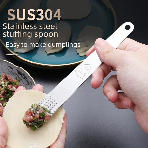 Stainless Steel Filling Spoon for Dumplings, Home-Use Dumpling and Wonton Filling Mixing Spoon