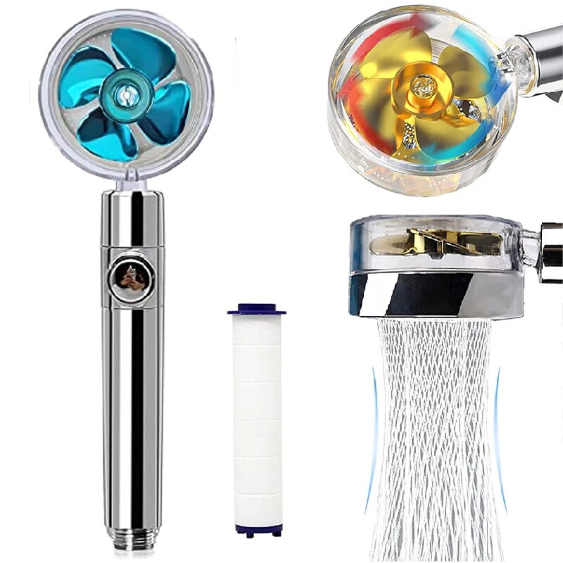 Small Waist Shower Canton Tower Turbocharged Shower Nozzle Pressurized Propeller Fan Shower Shower Head Bath Small Waist Shower Canton Tower Turbocharged Shower Nozzle Pressurized Propeller Fan Shower Shower Head Bath