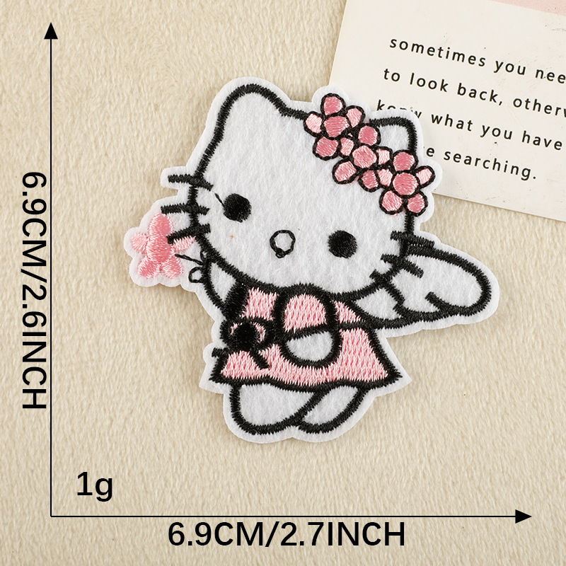 Duoku コンピュータ刺繍漫画猫子供服アクセサリー衣類パッチステッカー DIY アクセサリーハンドブック刺繍布ステッカー|undefined