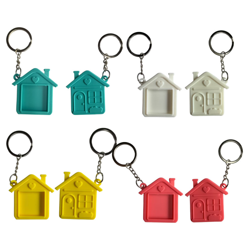 Cross-Border Hot-Selling 3D Printed Keychain with Photo or Secret Message Holder in the Shape of a House