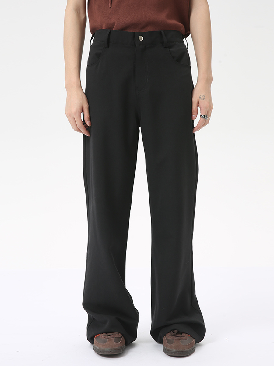 MTLCLOTHES Hombres| Coreano de estilo de lujo ligero sensación de colgaje minimalista de color sólido delgado versátil ligero de negocios pantalones de tendencia image 4