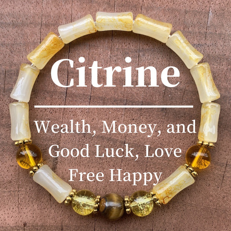 Temu Xiyin Tk Amazon Cross-Border Popular Bracelet Citrine Bamboo Knot Wealth Prosperity Good Luck Bamboo Knot Bracelet