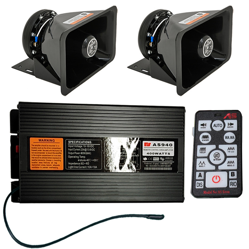 Car wireless alarm 400W car loudspeaker host treble speaker AS940E+ square mouth speaker