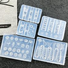 易脱模中式高透美甲装饰模具荷花金鱼盘扣招财财神爷浮雕霓虹指甲