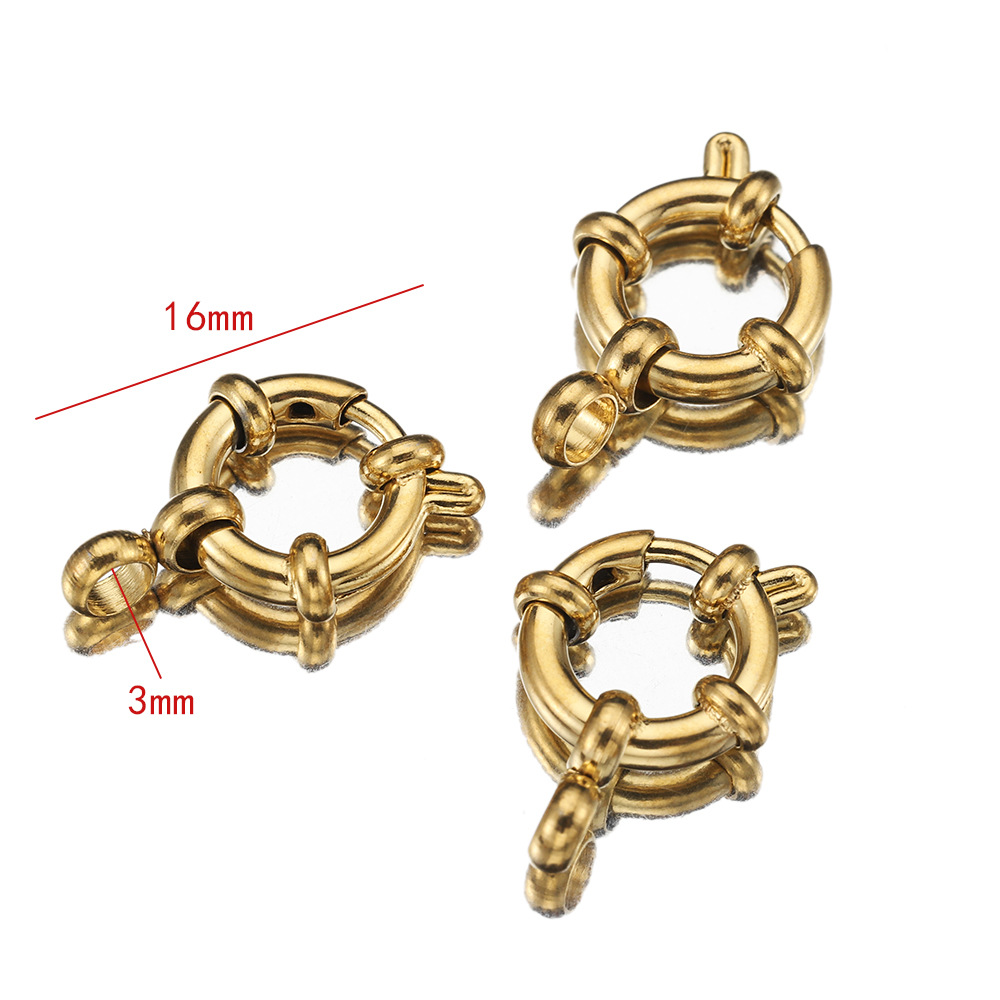 4 Pieces Per Pack Diameter 10mm Diameter 12mm Diameter 14mm Stainless Steel Solid Color Polished Jewelry Buckle display picture 1