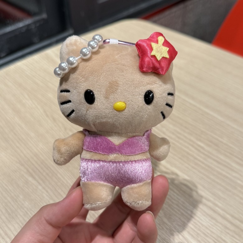 猫咪豹纹 黑皮贵妇粉色 长腿猫咪挂件毛绒公仔爱心扣挂饰1|undefined