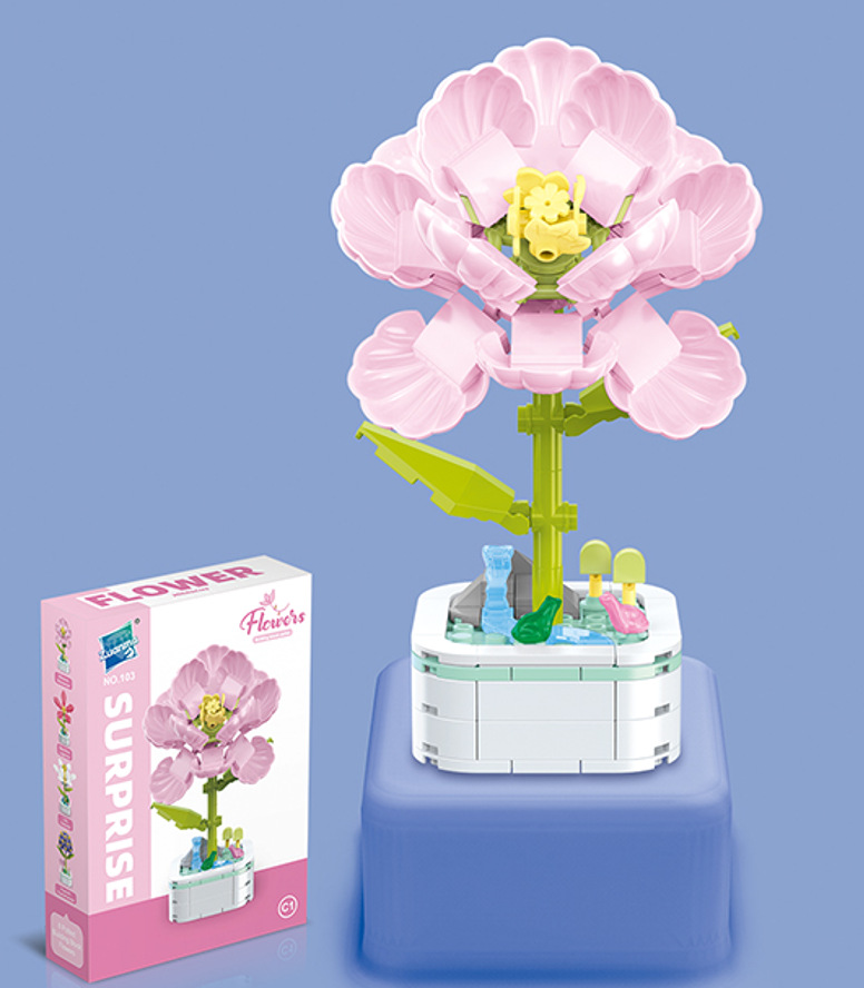 Diamante caballo bloques de construcción flor suculenta olla creativa ramo decoración compatible con Lego niños pequeñas partículas ensambladas juguetes al por mayor