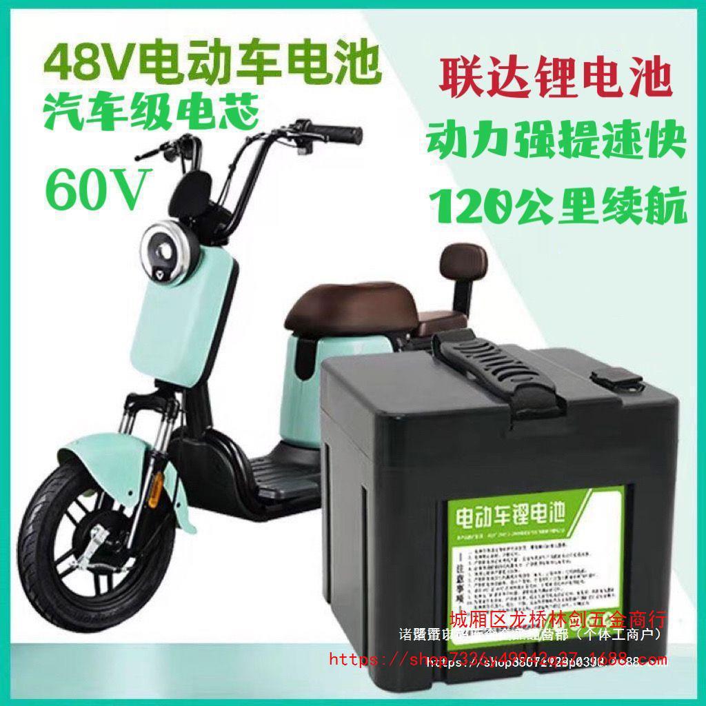 郎新国标48V锂电池60V超长续航电动自行车锂电瓶外卖车雅迪小包车