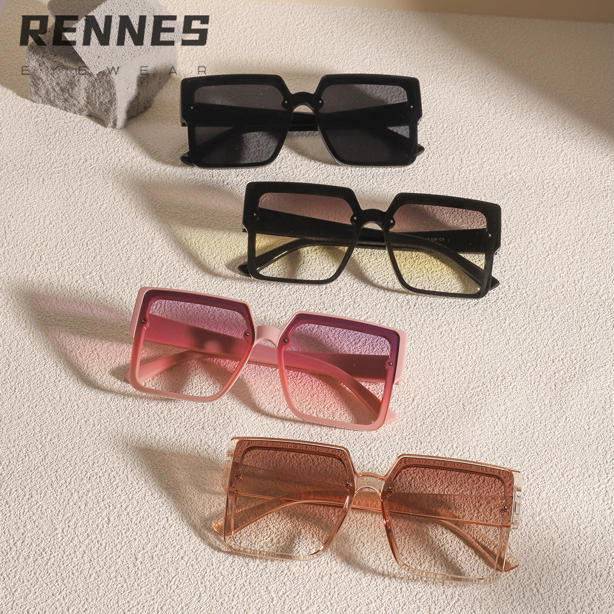 Nuevas gafas de sol de Marco grande lente de PC de moda de mujer personalidad europea y americana estilo ins gafas de sol cara grande gafas de sol adelgazantes