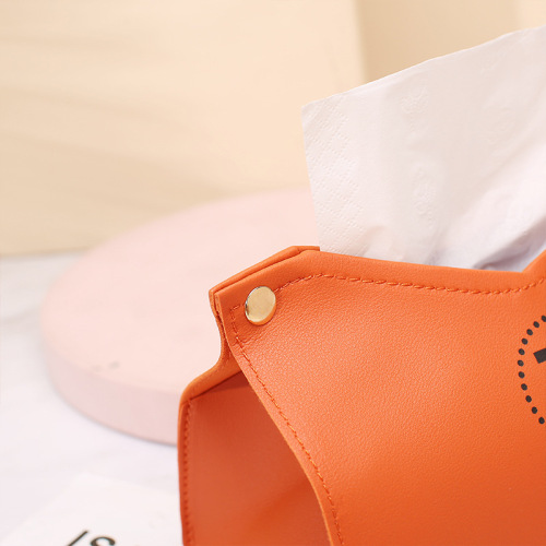 Leather Nordic light luxury high-end tissue box for Instagram home living room tissue box, simple car tissue storage box