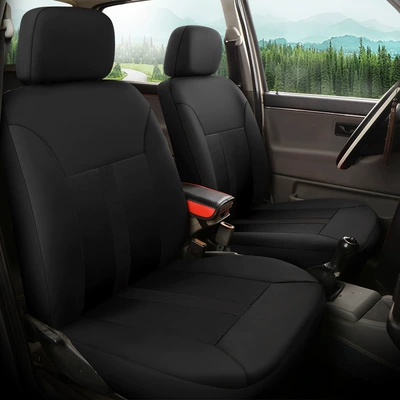 New All-inclusive Car Seat Cover Jetta Xiali Weizhi Cloth Cover Knitted Cloth Four Seasons General Motors Cushion Cover (Universal seat cover) - double-version-all-black-complete-set-of-five-seats-neutral-the-front-and-rear-headrests-can-be-removed-neutral