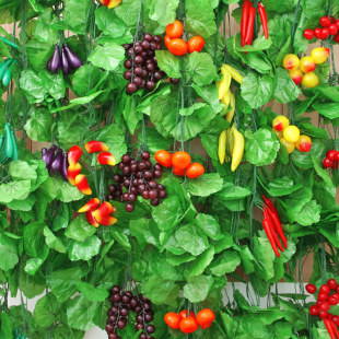 Simulation fruit rattan decoration wholesale grille decoration fruit rattan simulation fruit restaurant decoration