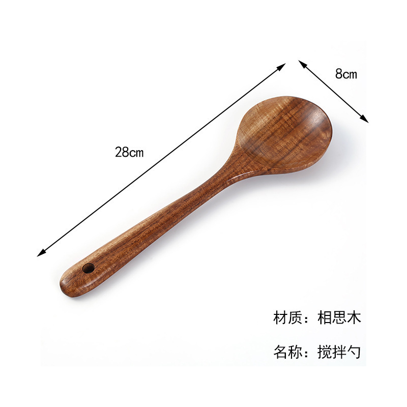 アカシア材のスパチュラとスプーンのセット、キッチン用品、炒め物用、焦げ付き防止、木製スパチュラ、木製スプーン、ご飯用スパチュラ、天然木のスパチュラ|undefined