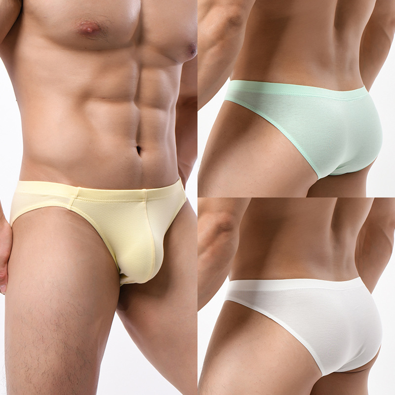 Men's Pure Cotton Breathable Briefs, Boys' Mercerized Cotton Large Size Sports Pure Color Simple Shorts, Men's