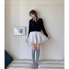 【クリームブリュレケーキスカート】Geming ホワイト レトロ レーススカート レディース 2025 夏 ショートスカート X3188F
