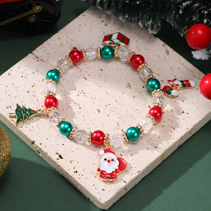 Europa y los Estados Unidos de la minería transfronteriza regalos de Navidad con cuentas cartas pulseras elásticas con cuentas pulseras de árbol de Navidad pulseras