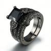 Waya cross -border jewelry black inlaid black stones leaf women's suits new model new manufacturers