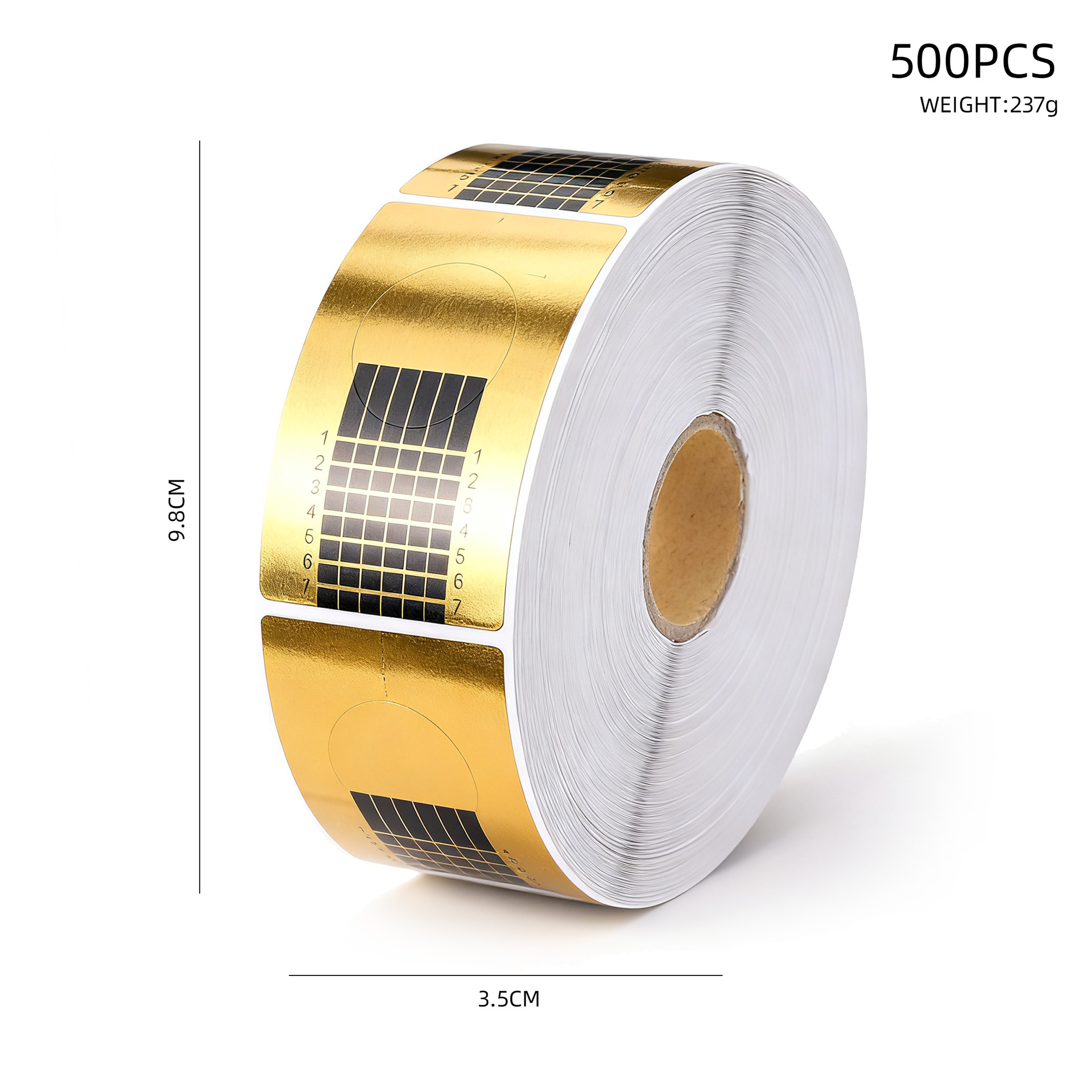 Herramientas de uñas 100/500 piezas titular de papel de uñas rectángulo dorado titular de papel de extensión de uñas