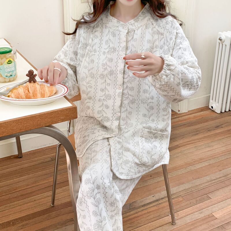 Air Layer Autumn and Winter Maternity Clothing Small Stand-Up Collar Nursing Set Maternity Pajamas Long-Sleeved Postpartum Clothing for Spring and Autumn Air Layer Autumn and Winter Maternity Clothing Small Stand-Up Collar Nursing Set Maternity Pajamas Long-Sleeved Postpartum Clothing for Spring and Autumn