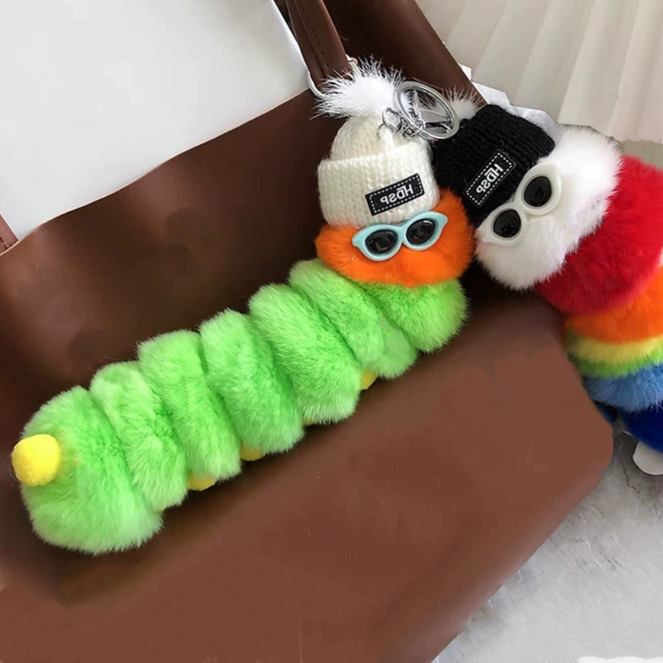 Plush pendant, keychain, bag, accessory, caterpillar