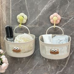 家用新款壁挂式收纳篮多功能厨房浴室卫生间小挂篮免打孔置物架子