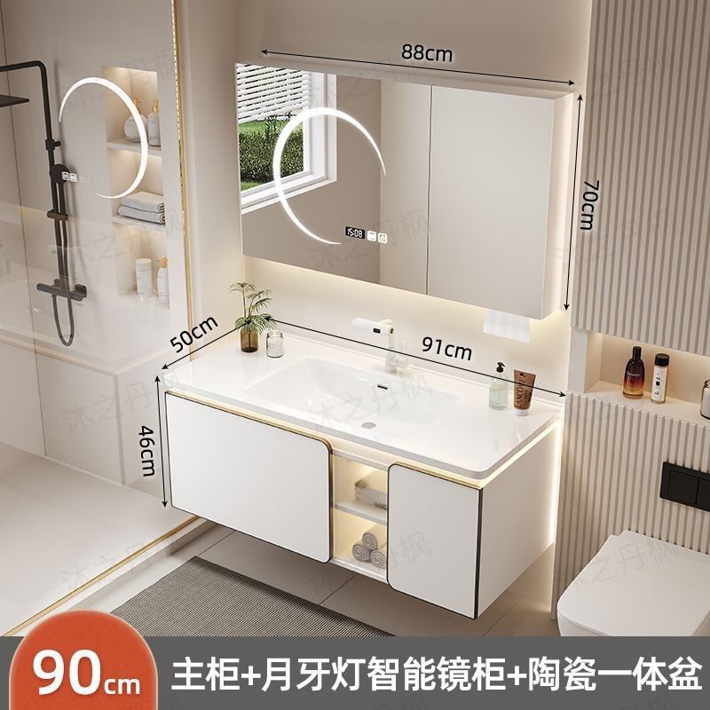 25 años de luz de la luna blanca nueva bañera de cerámica gabinete de baño combinado lavabo de cerámica lavabo gabinete de baño