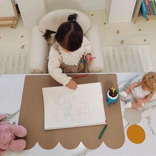 Ins style cream children's leather washable placemat study table mat high appearance simple style home decoration