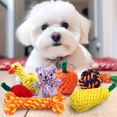 Factory direct supply of dog Teddy pet toy ball, teeth grinding and bite resistant training knot rope ball pet dog toy collection