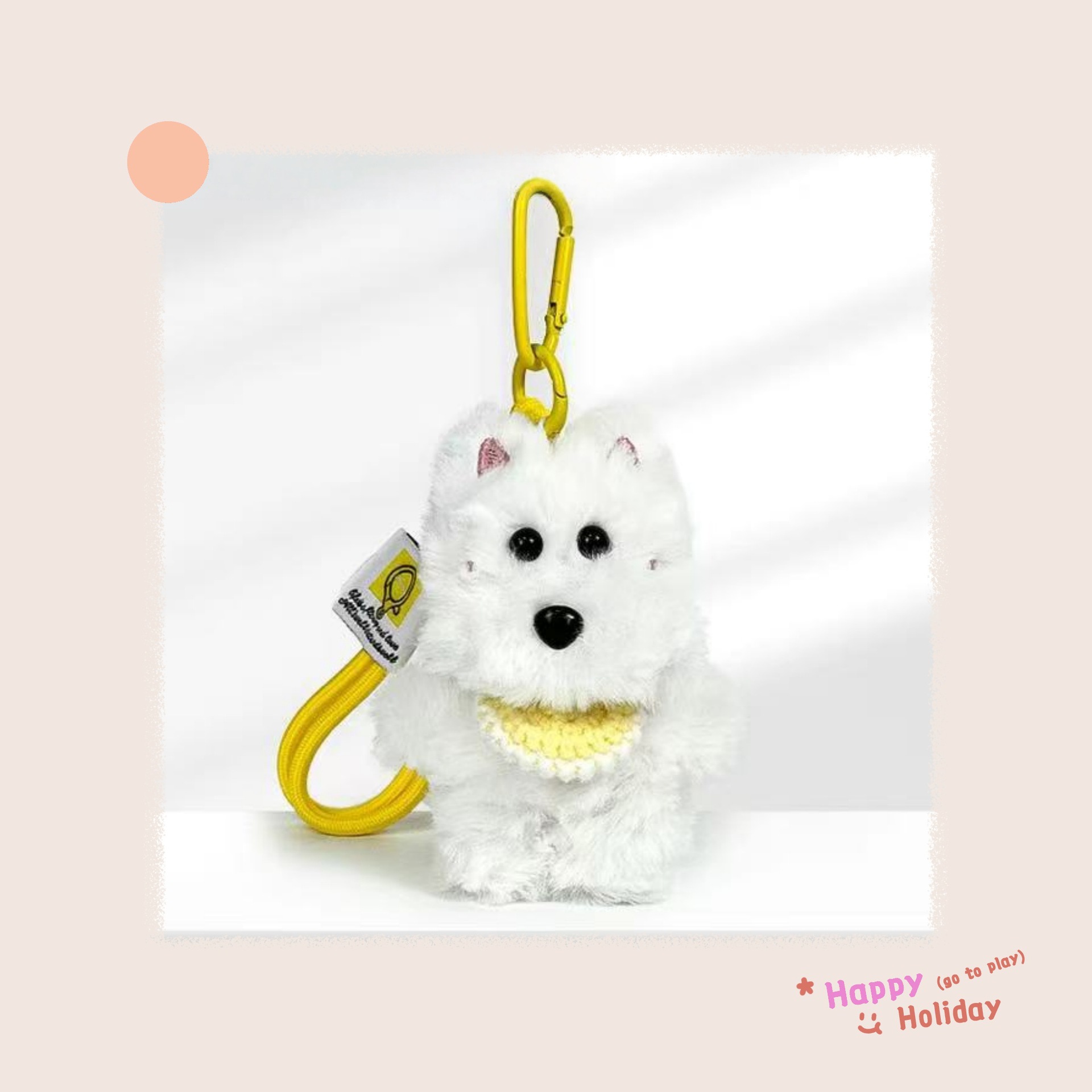 Pequeño libro rojo con peluche West Highlands perros colgantes de bolsa de gancho tejido a mano mini baudoles toallas de saliva muñecas de perros