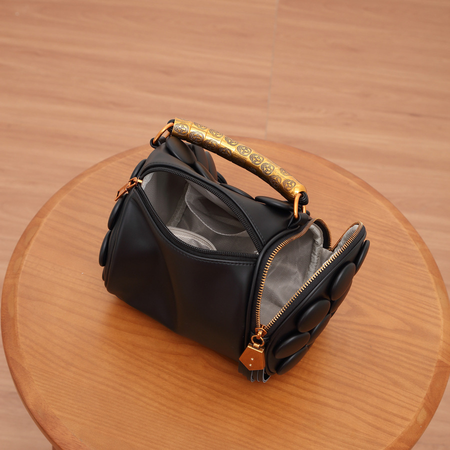 Damen-Handtasche mit Polka-Dots, Herbst/Winter, kreativ, klassisch, stylisch, Schultertasche, Umhängetasche_voghion.com