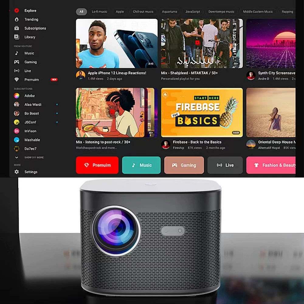 Портативный умный проектор 1080p H700 на Android 11 с голосовым и пультовым управлением, решения для проекции