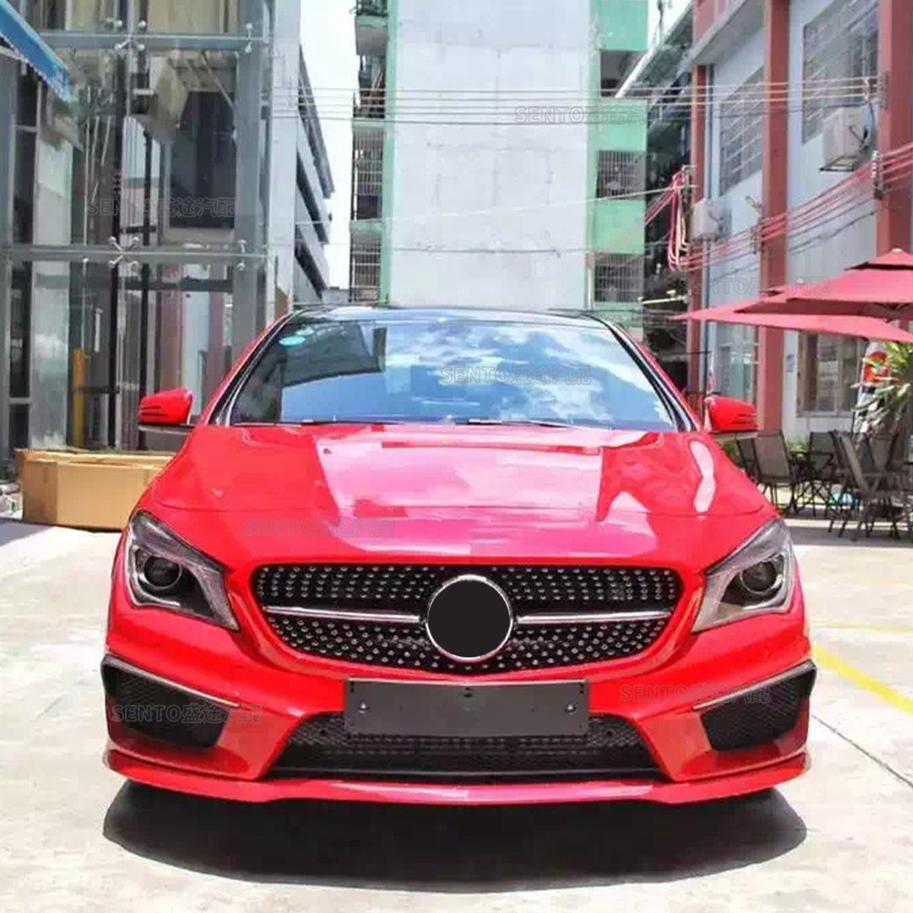 Applicable to 13-2019 Mercedes-Benz CLA modified GT starry C117 W117 front bumper middle mesh vertical bar grille