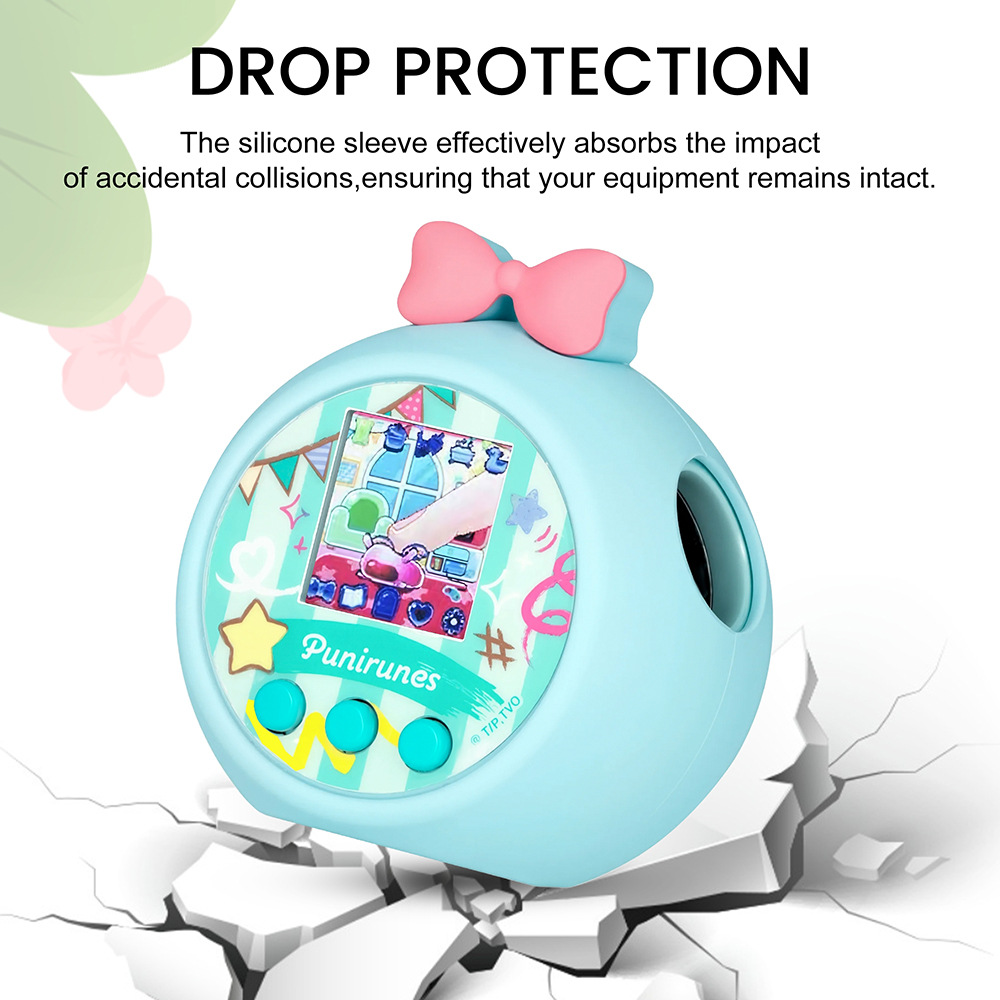 Funda de Silicona para Mascota Virtual Punirunes, Decorativa con Lazo