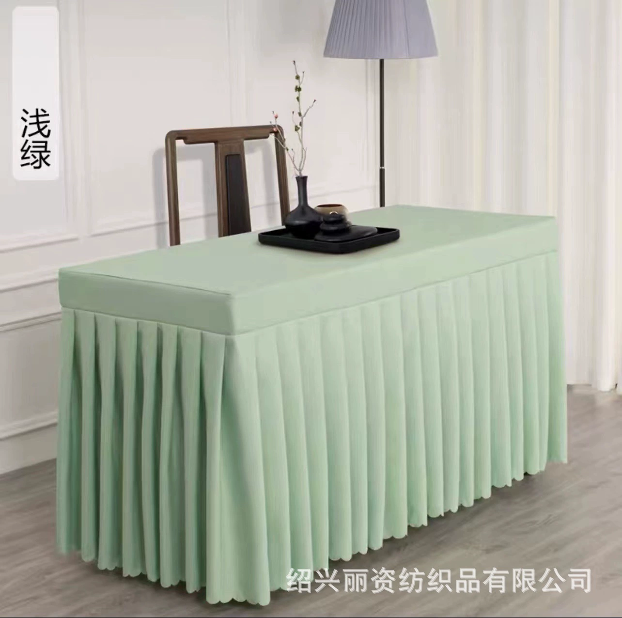 Conference table skirt activity table cloth cold catering sign-in table skirt exhibition office table cover rectangular table cloth white