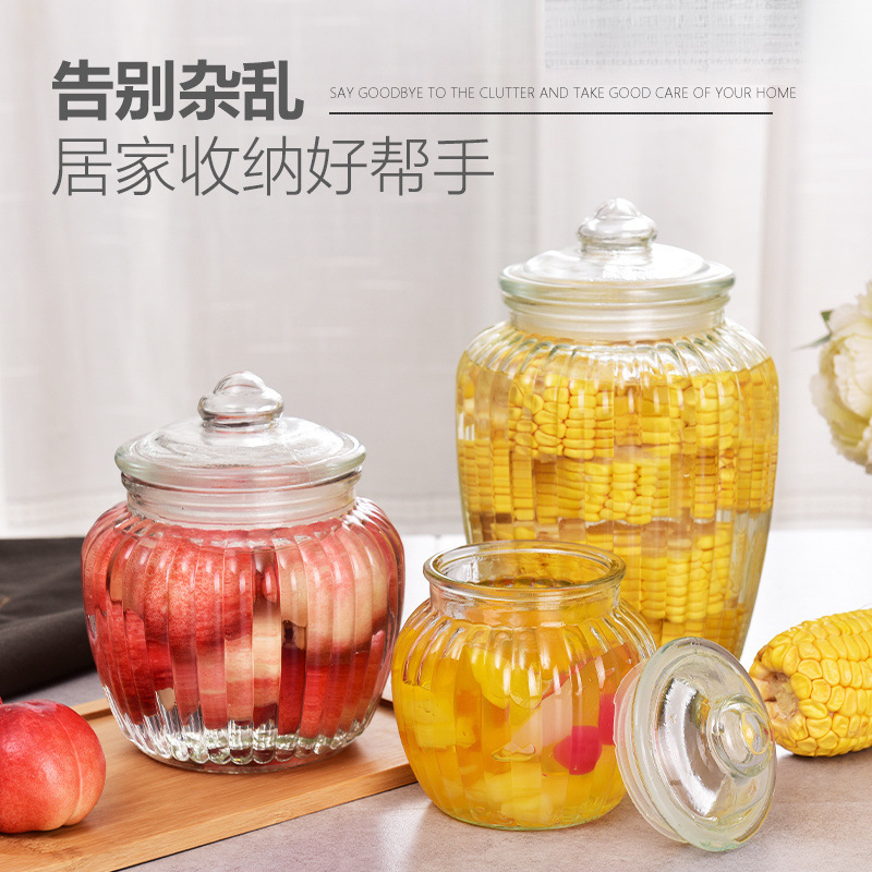 gran capacidad gruesa vidrio sellado tanque con cubierta encurtido doméstico cerveza granos almacenamiento de granos gruesos recipiente