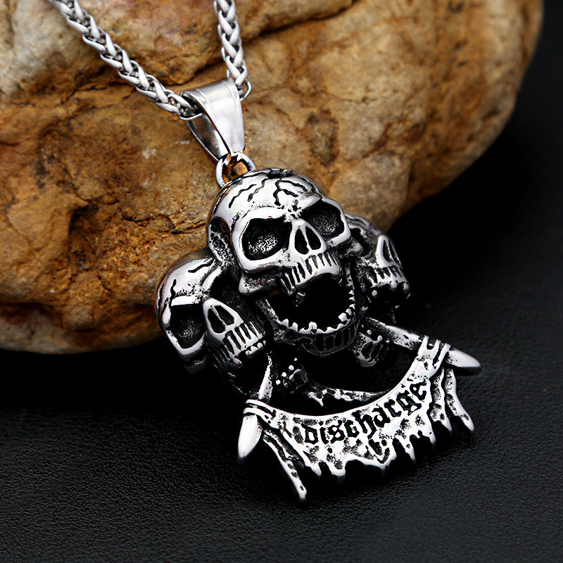 Bold Hip-Hop Rock Style Skull Alloy Necklace Sweater Chain Trendy Jewelry Cross-Border Foreign Trade Hot Sales Bold Hip-Hop Rock Style Skull Alloy Necklace Sweater Chain Trendy Jewelry Cross-Border Foreign Trade Hot Sales