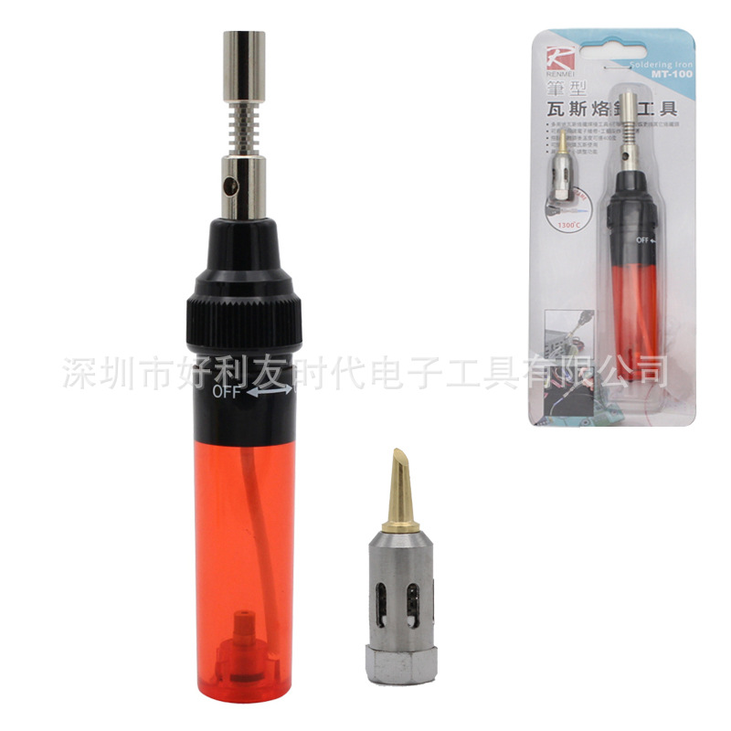 Agente Original R marca pluma portátil gas 3-en-1 gas soldador MT-100 multifuncional gas soldador