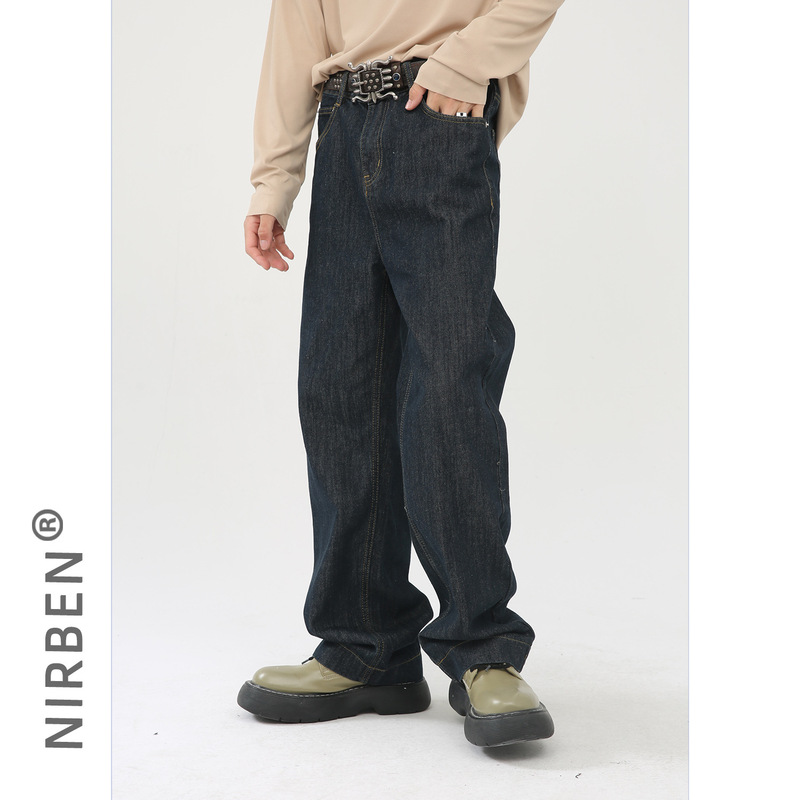 nirben Denim | Primary Color Jeans Korean Style All-match Loose Slimming Pants Straight Pants for Men and Women
