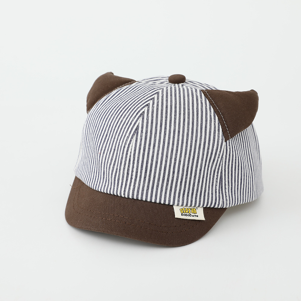 Chapéu de sol às riscas para menino aba macia primavera outono_voghion.com