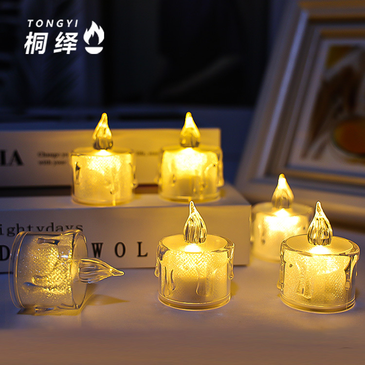 Factory direct selling LED electronic candle transparent shell tea…