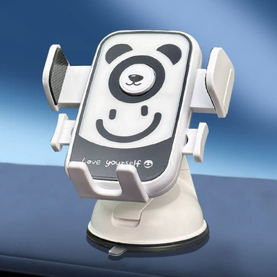 Phone Holder, Car phone holder - anti-shake-clamping-mobile-phone-holder-smiling-bear-suction-cup-base