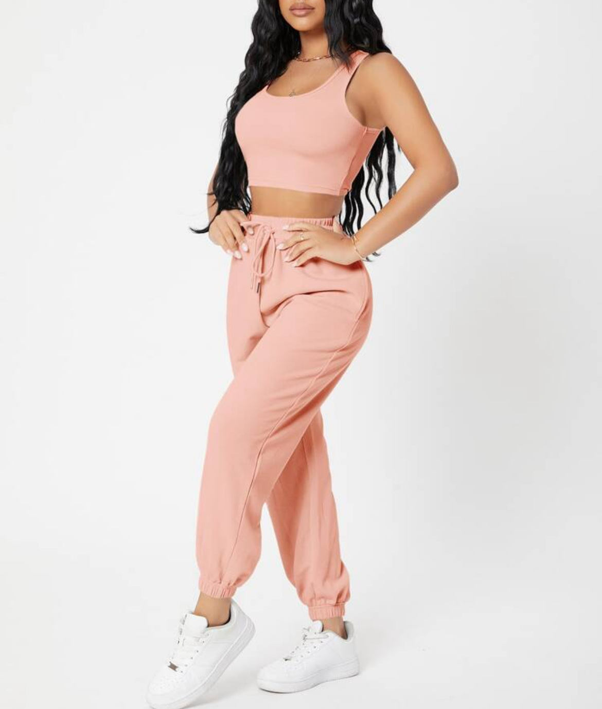 490g Weight Sleeveless Sleeve Length Polyester Fabric Type Pants Sets Sets Type 2 Pieces Set Quantity Casual, Daily Occasion Round Neck Neckline Breathable Function Skinny Fit Type Solid Color Pattern Summer Season Women's Gender Streetwear, Sport Style Style Women's Streetwear Sport Style Solid Color Polyester Round Neck Tracksuit 16