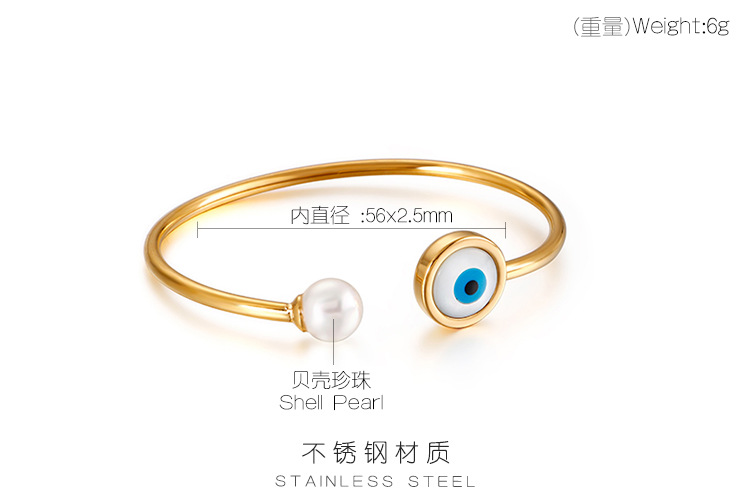 9g Weight PVD Coated Gold Plating Process 18K Real Gold Plated Plating Material Cat's Eye Stone Inlay Material Bracelets, Earrings, Necklace Classification Daily Occasion 304 Stainless Steel Material Devil's Eye Pattern Women's Gender Fashion Style Waterproof Non Tarnish, Inlay Craft Fashion Devil's Eye Titanium Steel Inlay Opal Bracelets Earrings Necklace 1