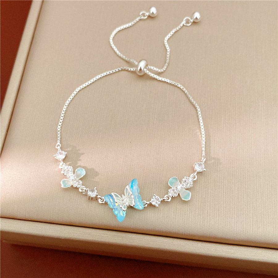 Resina de zircón mariposa flor pulsera ligera de lujo nicho de alta sensación pulsera accesorios de vacaciones joyas al por mayor image 7
